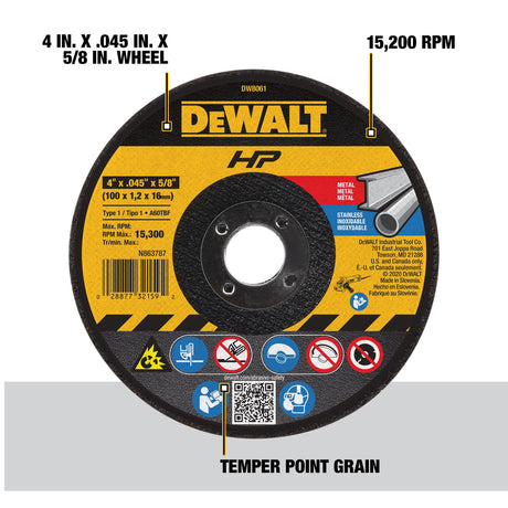 5-Pack 4-in Aluminum Oxide Grinding Wheel DEW-DW8061B5