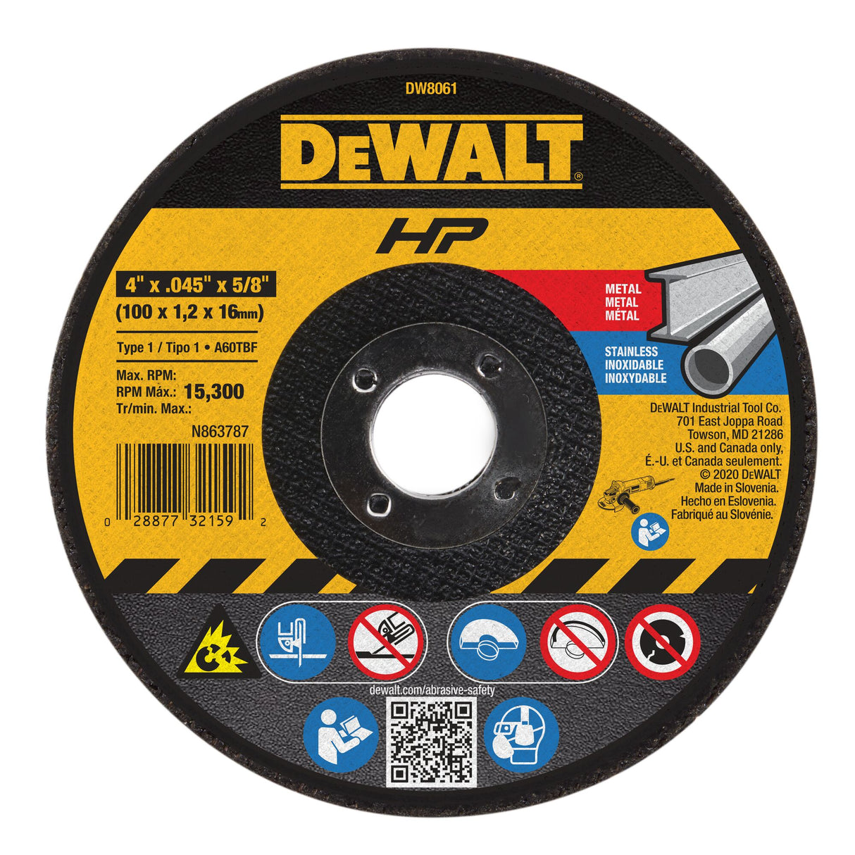 5-Pack 4-in Aluminum Oxide Grinding Wheel DEW-DW8061B5