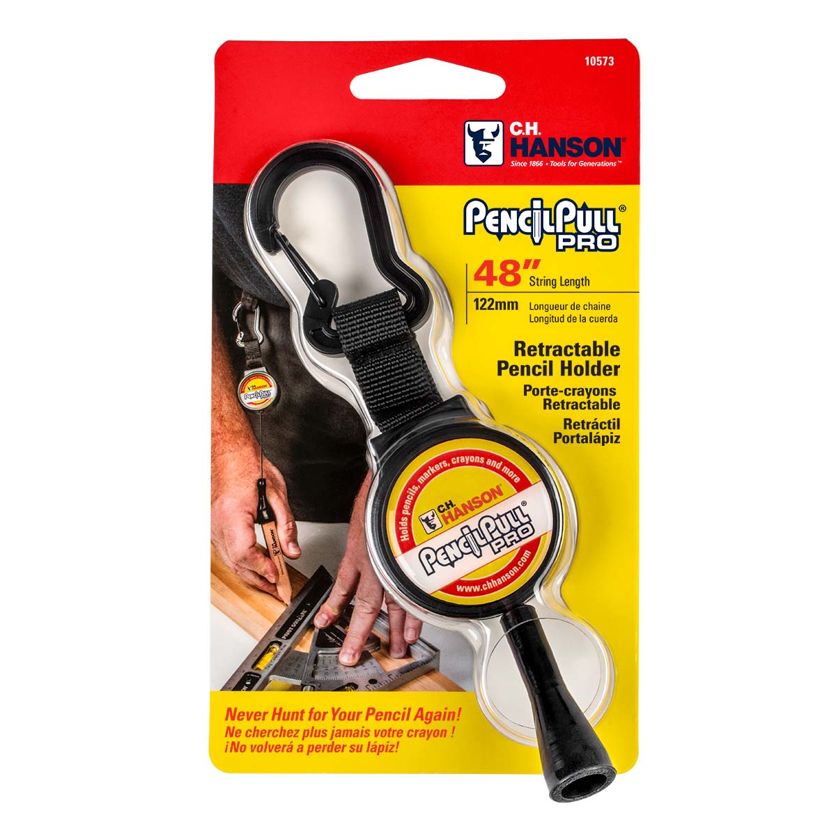 Pencil Pull Pro 48-in Retractable String Black Carpenter Pencil 10573