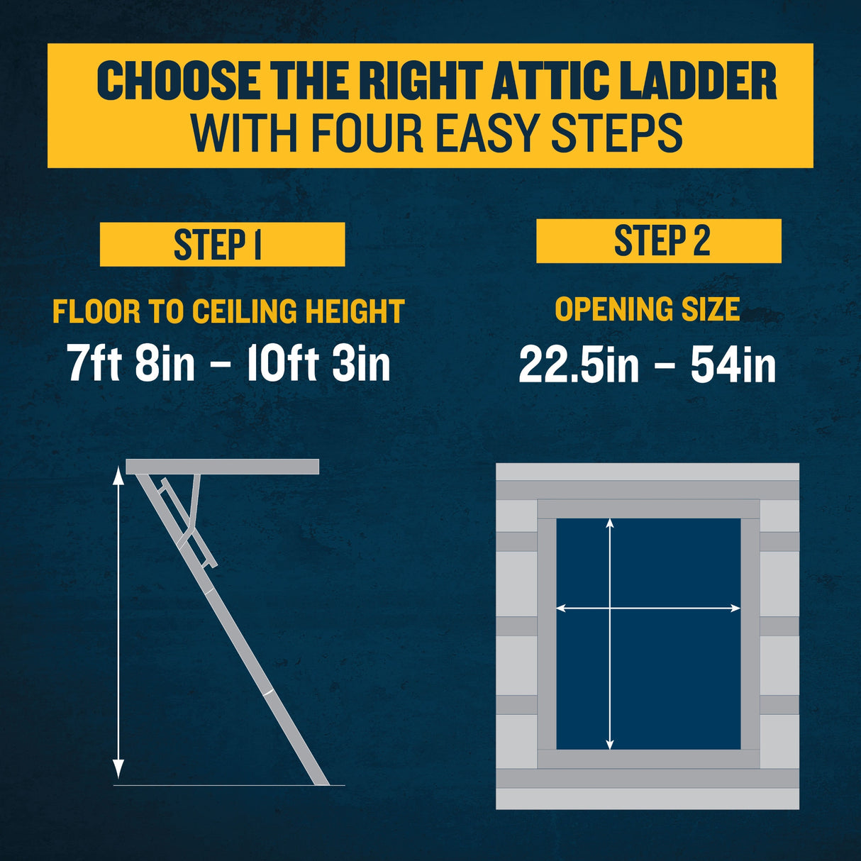 Aluminum Folding Attic Ladder 8-ft to 10-ft (Rough Opening: 22.5-in x 54-in) with 375-lb Capacity AH2210C