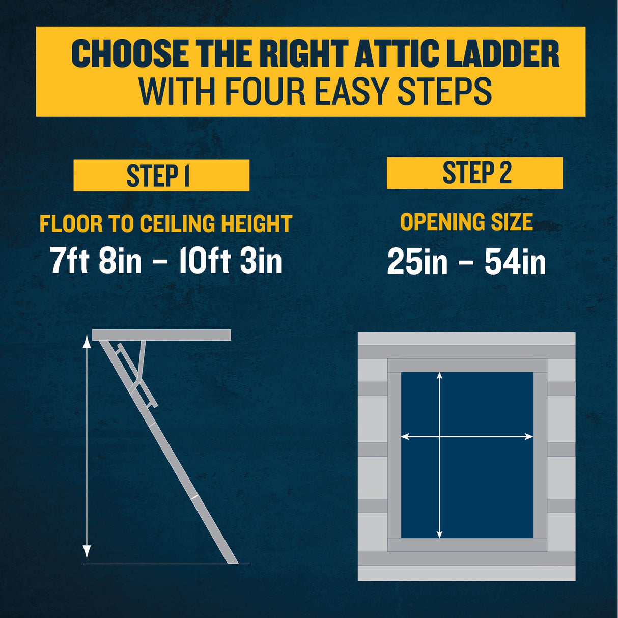 Aluminum Folding Attic Ladder 8-ft to 10-ft (Rough Opening: 25-in x 54-in) with 375-lb Capacity AH2510C