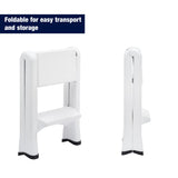 2-Step 300-lb Capacity White Plastic Foldable Step Stool 59001