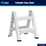 2-Step 300-lb Capacity White Plastic Foldable Step Stool 59001