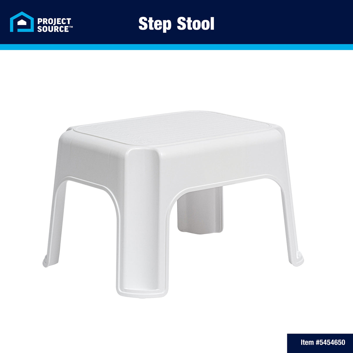 1-Step 300-lb Capacity White Plastic Step Stool 59018