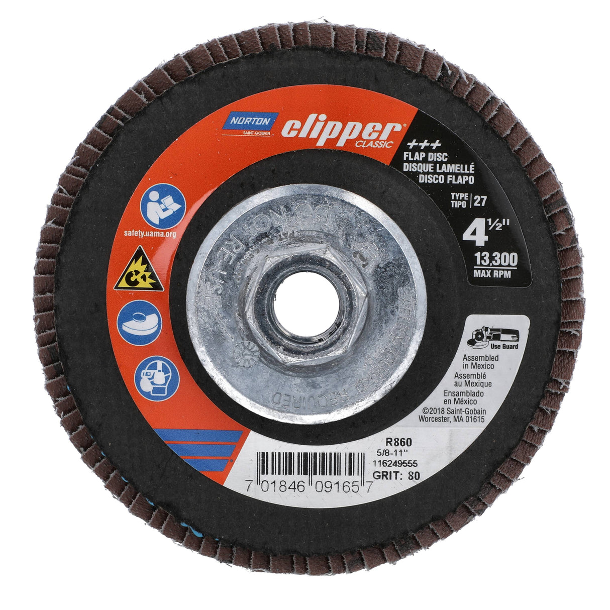 Norton Clipper 4.5-in Aluminum Oxide 80-Grit Flap Disc 70184609165