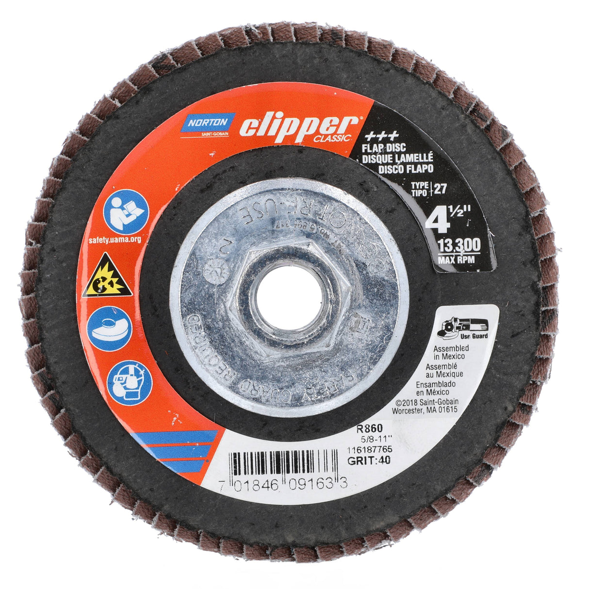 Norton Clipper 4.5-in Aluminum Oxide 40-Grit Flap Disc 70184609163