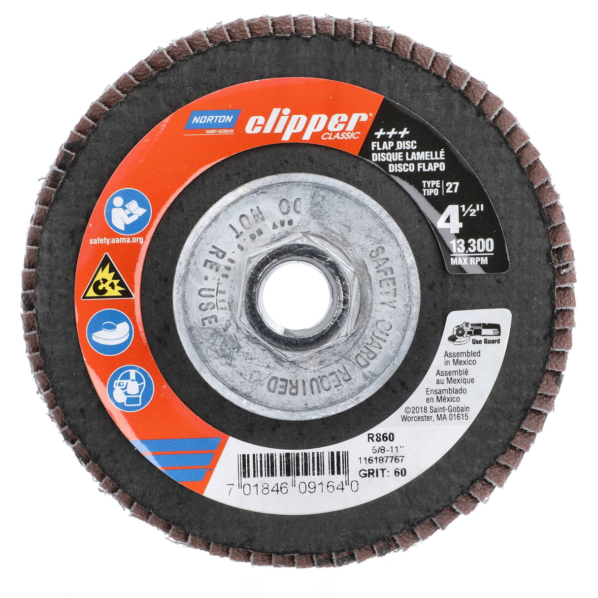 Norton Clipper 4.5-in Aluminum Oxide 60-Grit Flap Disc 70184609164