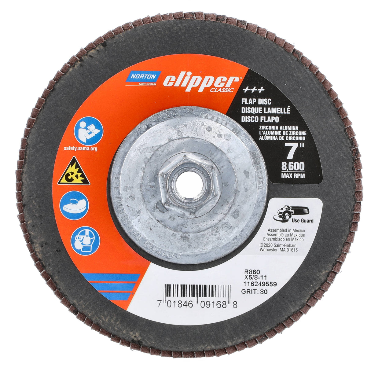 Norton Clipper 7-in Aluminum Oxide 80-Grit Flap Disc 70184609168