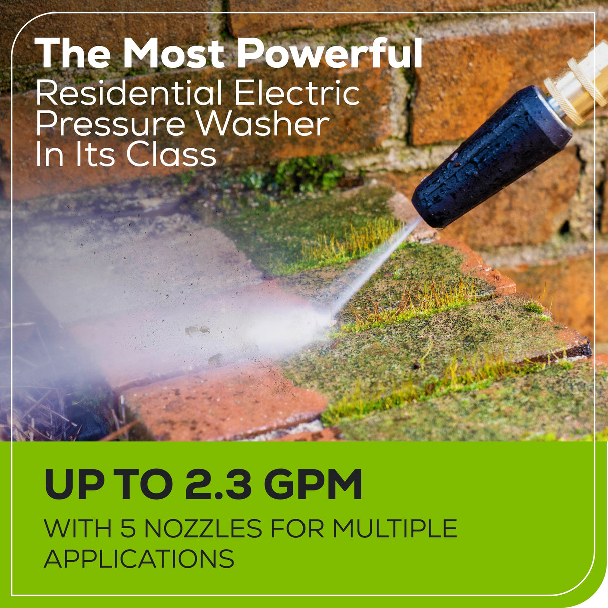 2700 PSI 2.3-GPMs Cold Water Electric Pressure Washer with 5 Spray Tips GPW2700