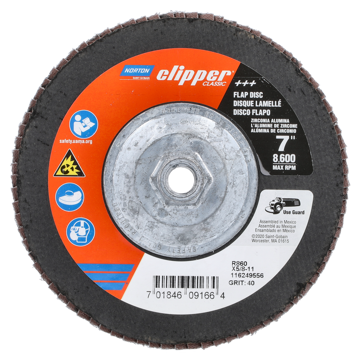 Norton Clipper 7-in Aluminum Oxide 40-Grit Flap Disc 70184609166