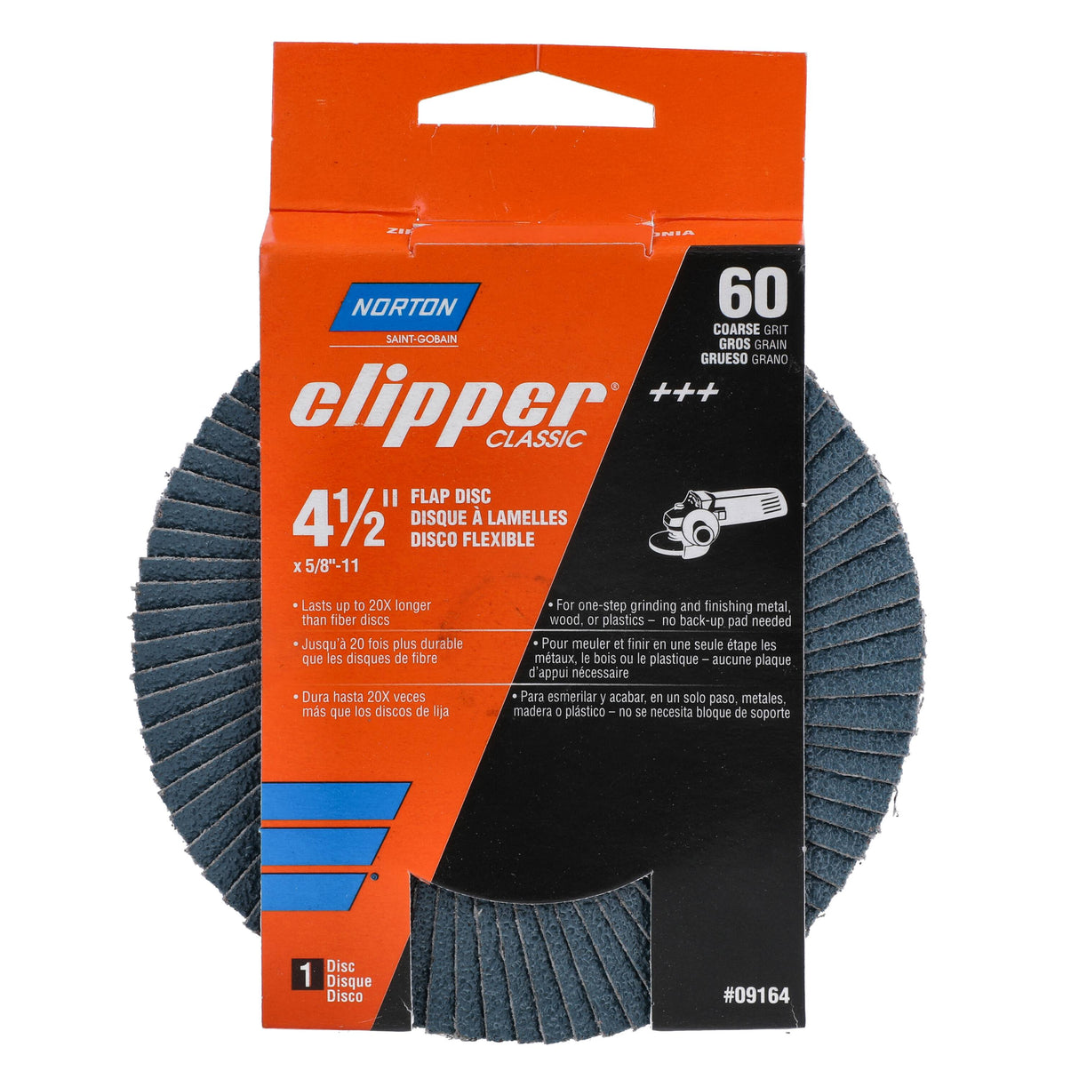 Norton Clipper 4.5-in Aluminum Oxide 60-Grit Flap Disc 70184609164