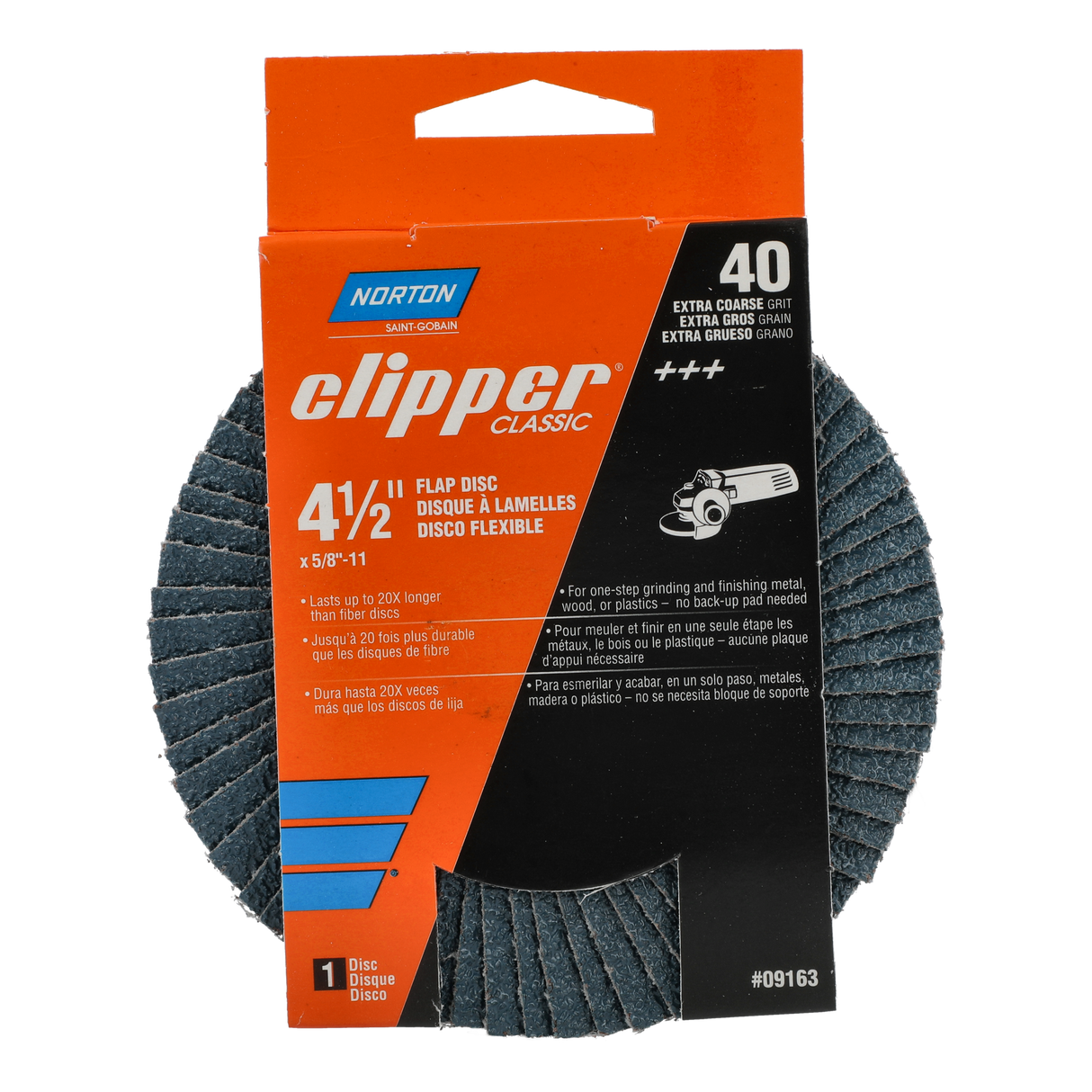 Norton Clipper 4.5-in Aluminum Oxide 40-Grit Flap Disc 70184609163