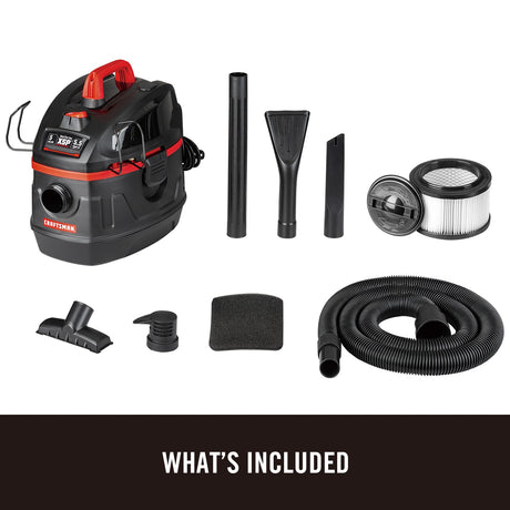 Portable, Jobsite 5-Gallons 5.5-HP Corded Wet/Dry Shop Vacuum with Accessories Included CMXEVCVVFB511