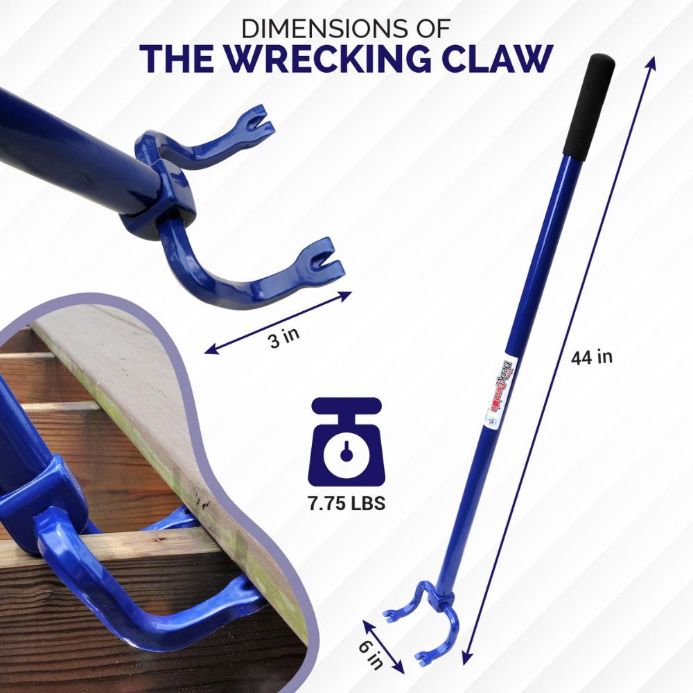 46-in Steel Wrecking Bar, Ideal for Removing Decking and Floorboards, Dual Claw Nail Pullers for Easy Fastener Removal 6004-201