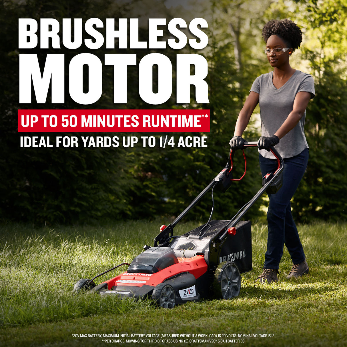 Self-Propelled Cordless Mower 20-volt 20-in Cordless Self-propelled Lawn Mower 5 Ah (2-Batteries and Charger Included) CMCMWSP220P2