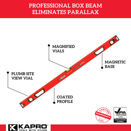 Aluminum 72-in 3 Vial Magnetic Box Beam Level 995-41X-72M