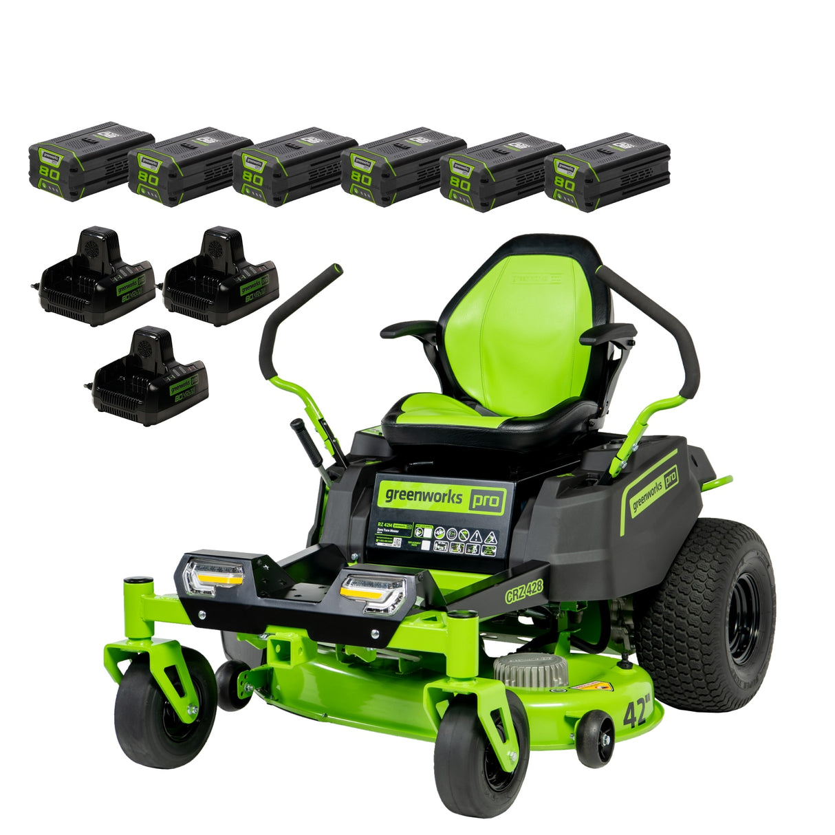 Crossover Zero Turn 42-in 80-volt Lithium Ion Electric Zero-turn Riding Lawn Mower with (6) 5 Ah Batteries (Charger Included) CRZ428