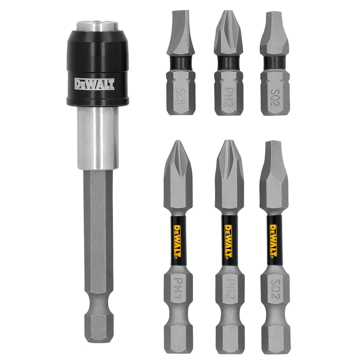 7-Pack Magnetic Screwdriving Bit Holder Set DWAF3HLDTG7