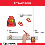 Kapro 814 ProLaser Set-A-Shelf Ruler - Aluminum, Versatile & Convenient DIY Tool for Accurate Layout, Leveling, and Aligning - Set&Match Series 814