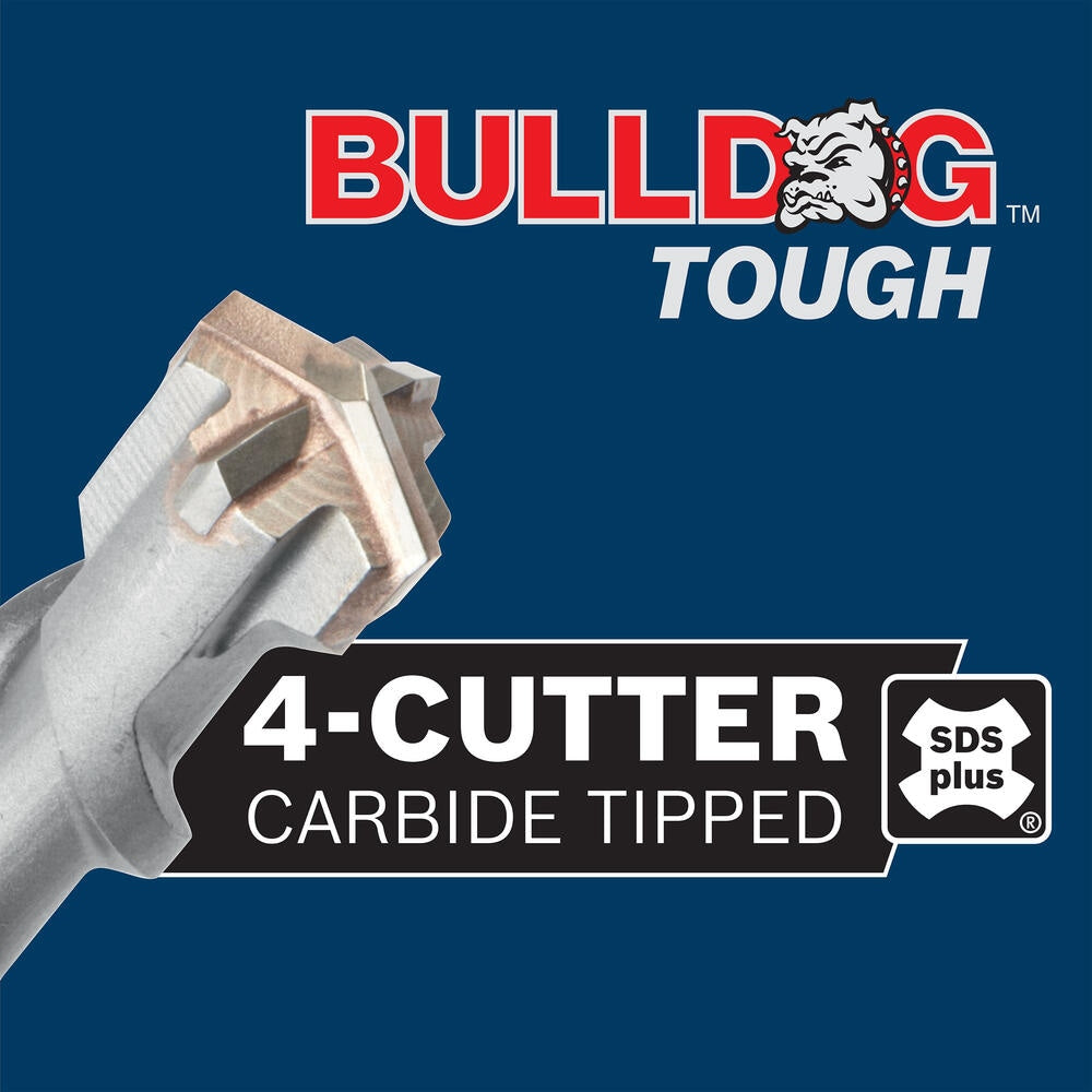 Bulldog Tough 4-Cutter 5/8-in x 8-in Alloy Steel Masonry Drill Bit for Sds-plus Drill HC4C2102