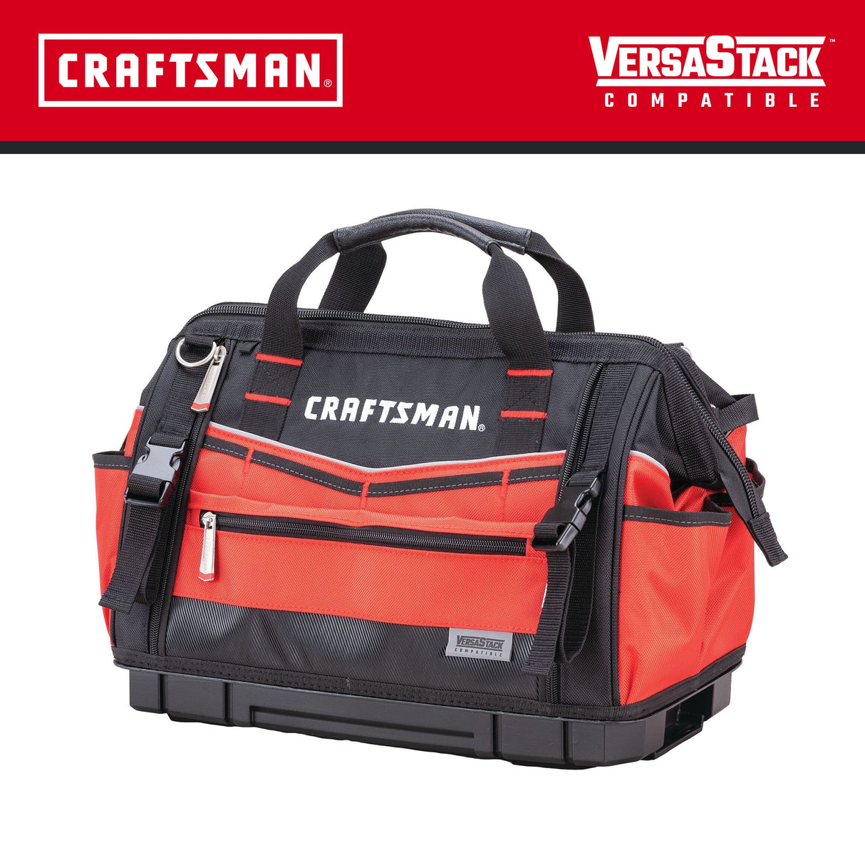 VERSASTACK Red/Black Polyester 17-in Zippered Tool Bag CMST17622