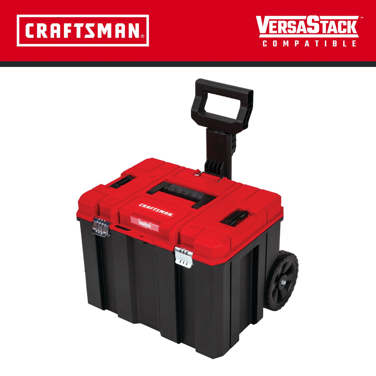 VERSASTACK 20-in W x 39-in H x 17-in D Red Plastic Rolling Tool Box CMST17835