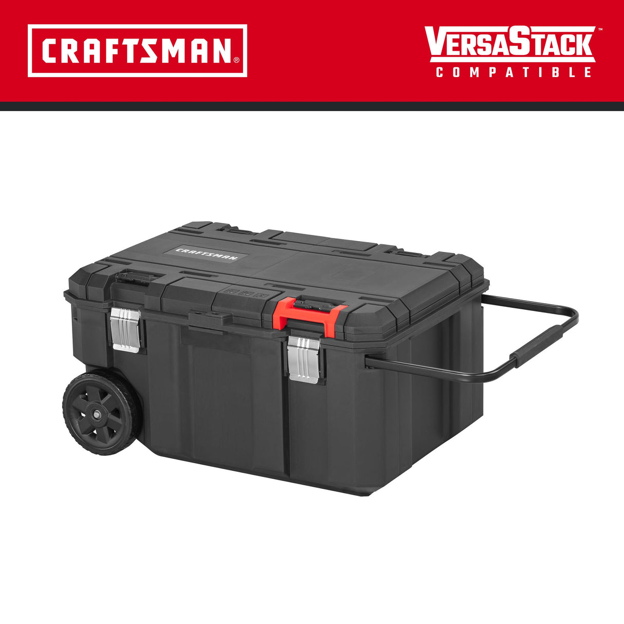 VERSASTACK 30.4-in W x 15.4-in H x 22-in D Black Polypropylene Rolling Tool Box CMST17870