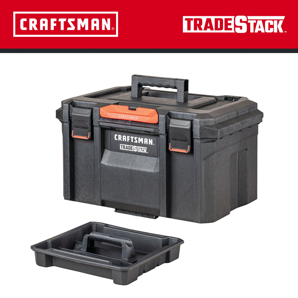 TRADESTACK System 21.625-in W x 12.125-in H x 14.625-in D Black Structural Foam Tool Box CMST21430