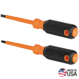 2-Piece Bi-material Handle Multi-bit Slotted/Phillips Screwdriver Set 85072INS