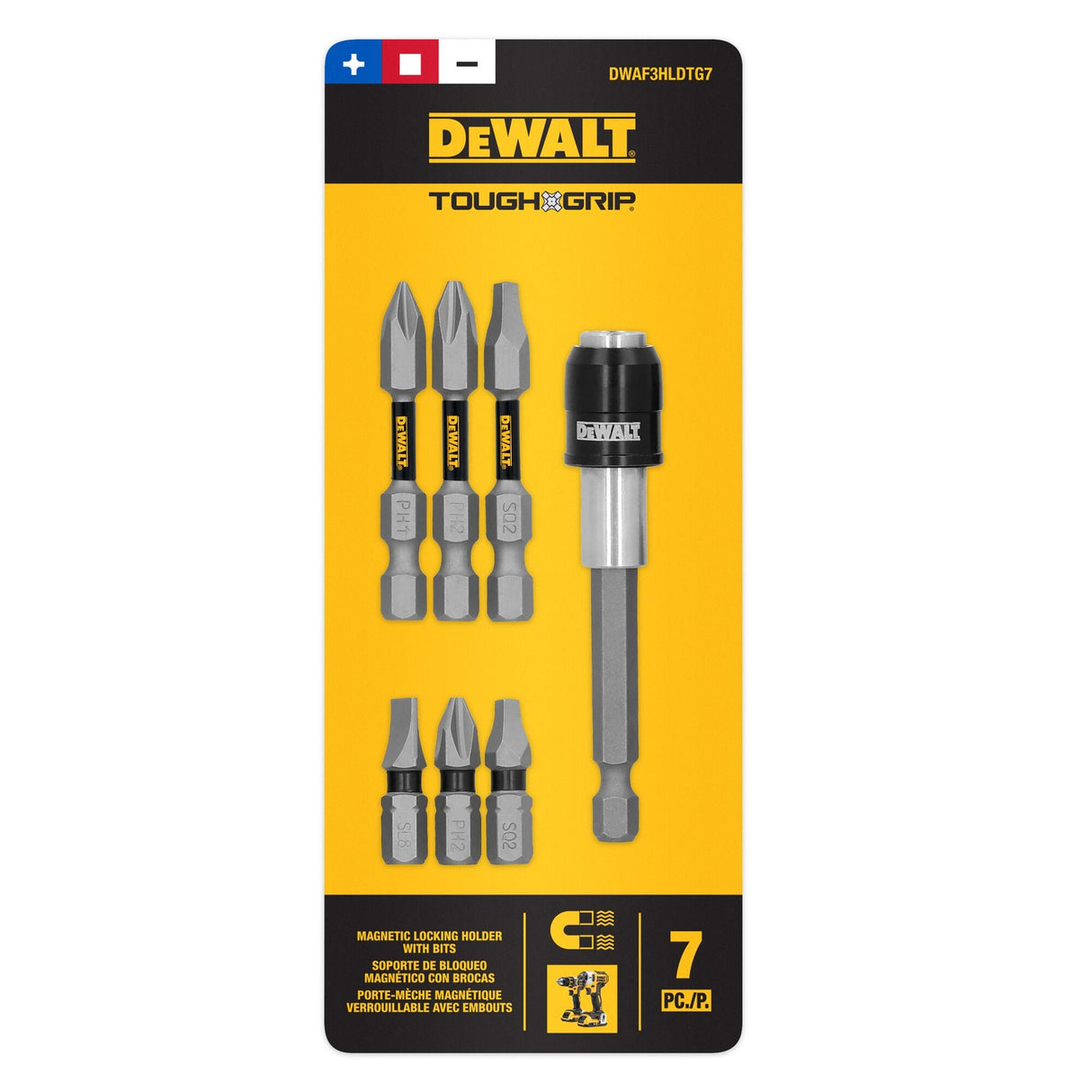 7-Pack Magnetic Screwdriving Bit Holder Set DWAF3HLDTG7