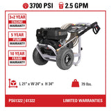 Pro Series 3700 PSI 2.5-GPM Cold Water Gas Pressure Washer with 5 Spray Tips PS61322