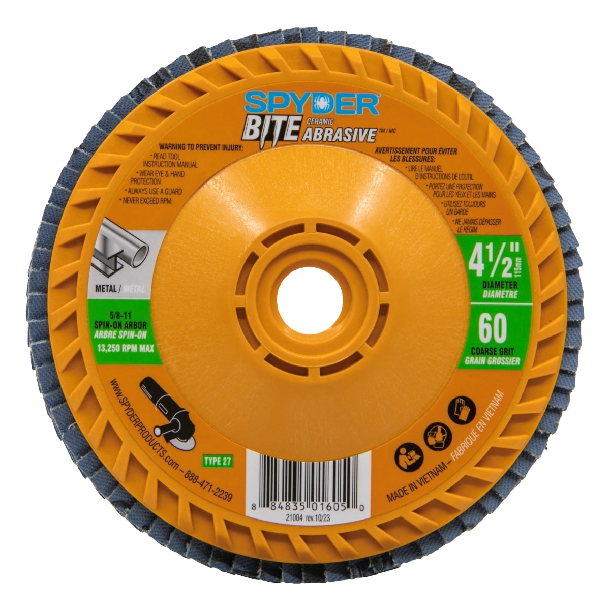 Bite Abrasive Bite 4.5-in Ceramic 60-Grit Flap Disc 21004