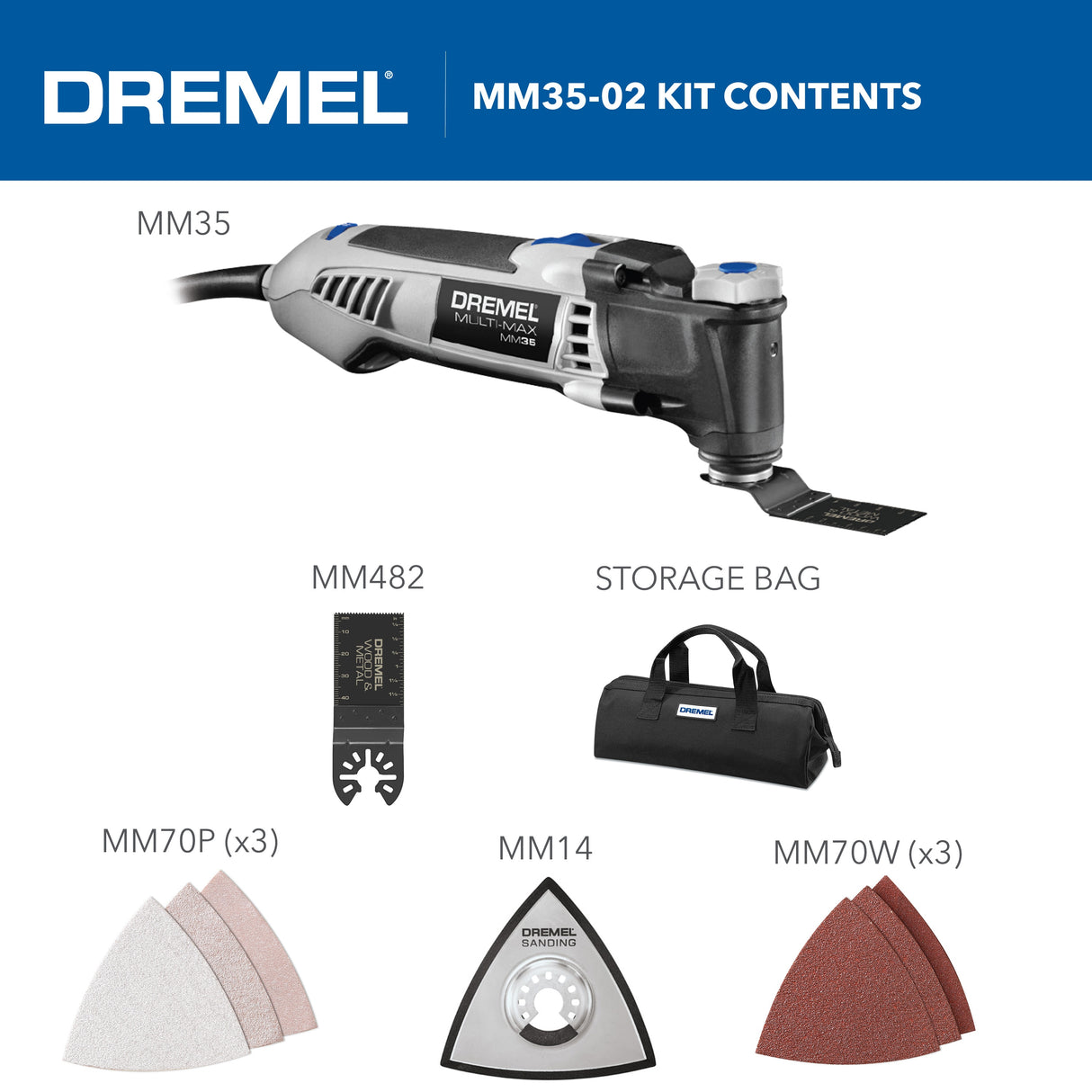 Multi-Max MM35 Corded 3.5-Amp Variable 10-Piece Oscillating Multi-Tool Kit with Soft Case MM35-02