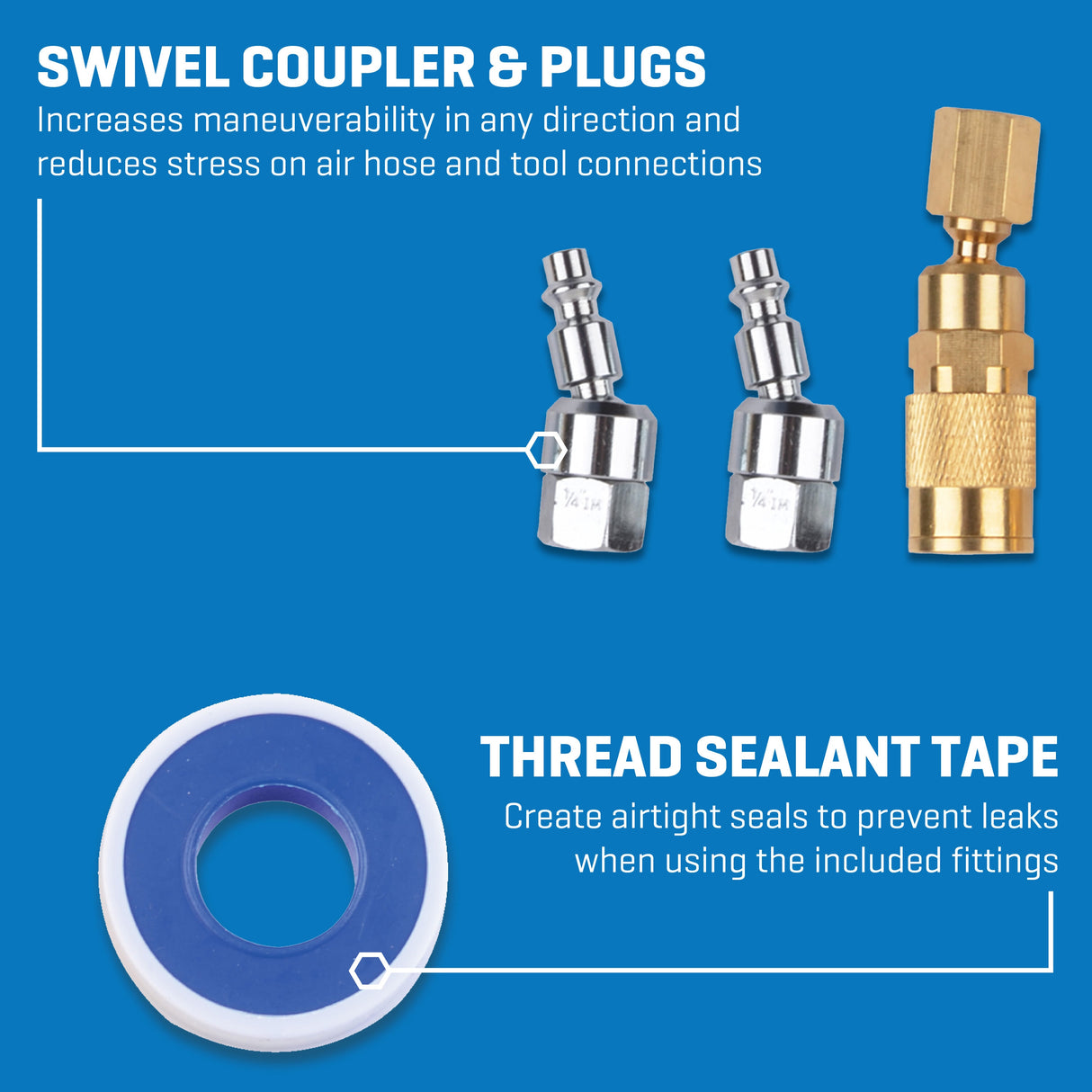 42-pc Job Site Air Fittings Kit SGY-AIR253