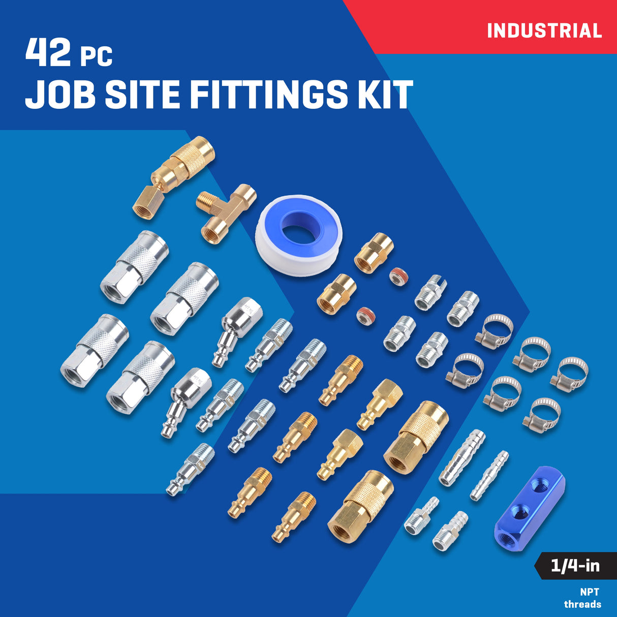 42-pc Job Site Air Fittings Kit SGY-AIR253