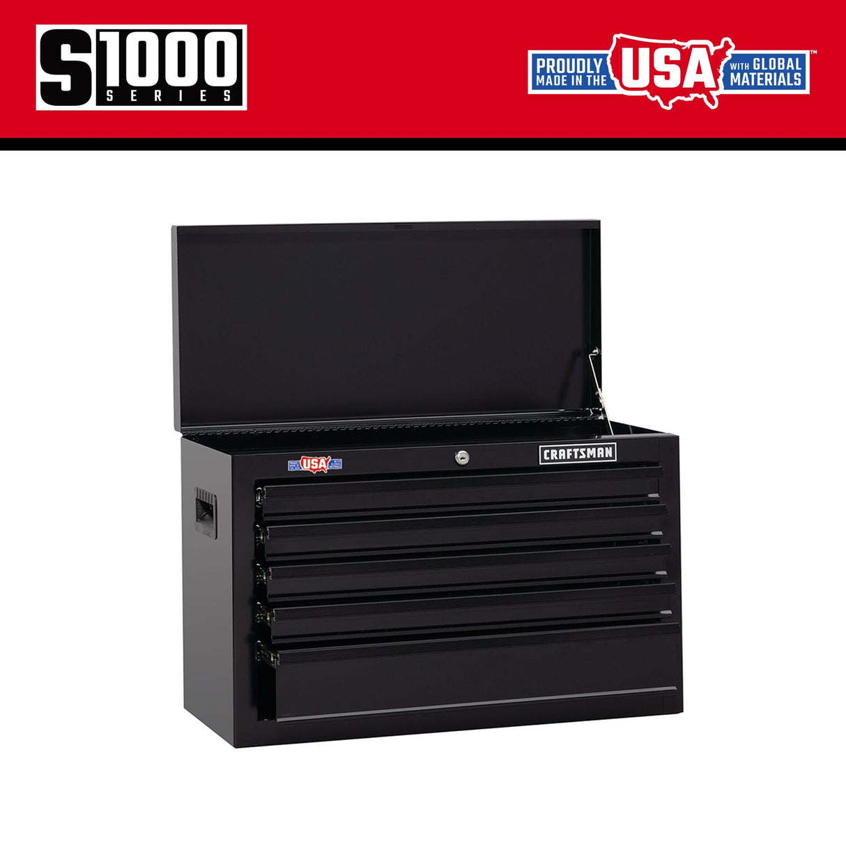 1000 Series 26-in W x 17.25-in H 5-Drawer Steel Tool Chest (Black) CMST22654BK