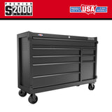 Premium 2000 Series 52-in W x 39.5-in H 8-Drawer Steel Rolling Tool Cabinet (Black) CMST98262BK