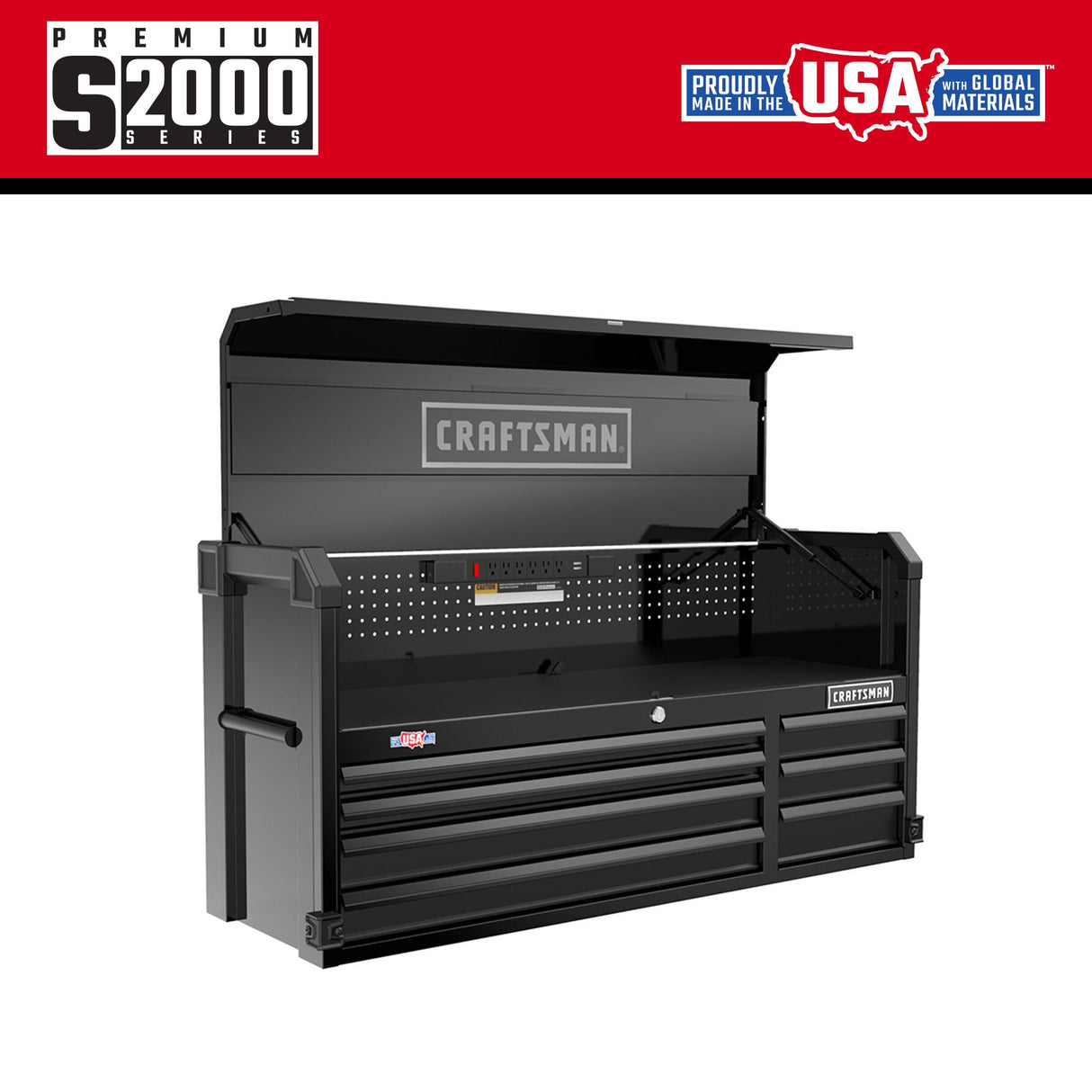 Premium 2000 Series 51.5-in W x 24.5-in H 7-Drawer Steel Tool Chest (Black) CMST98261BK