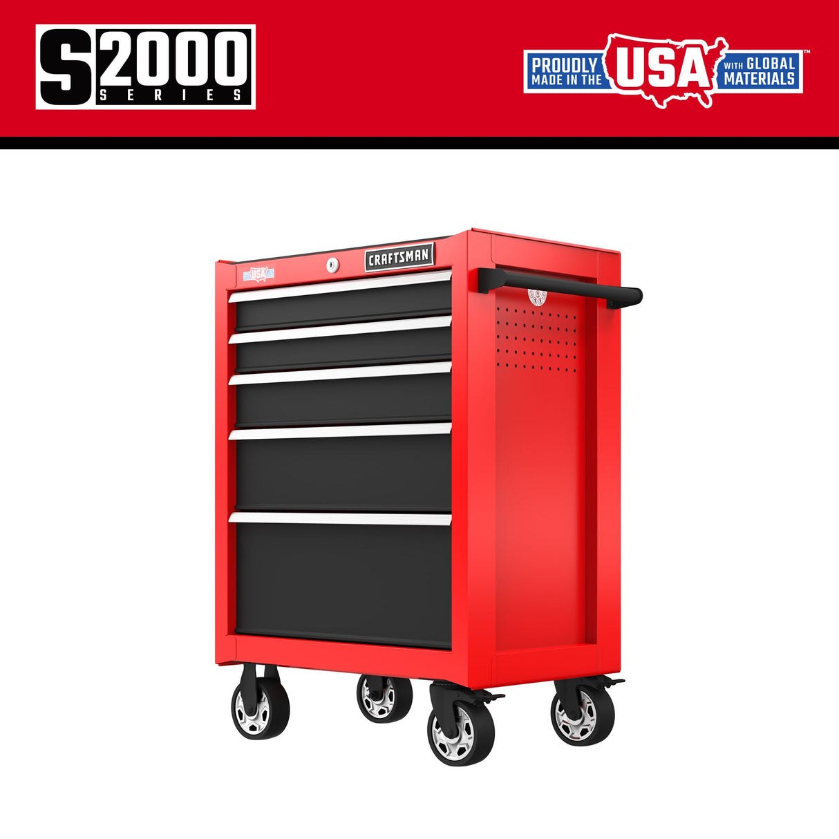 2000 Series 26-in W x 36.5-in H 5-Drawer Steel Rolling Tool Cabinet (Red) CMST98268RB