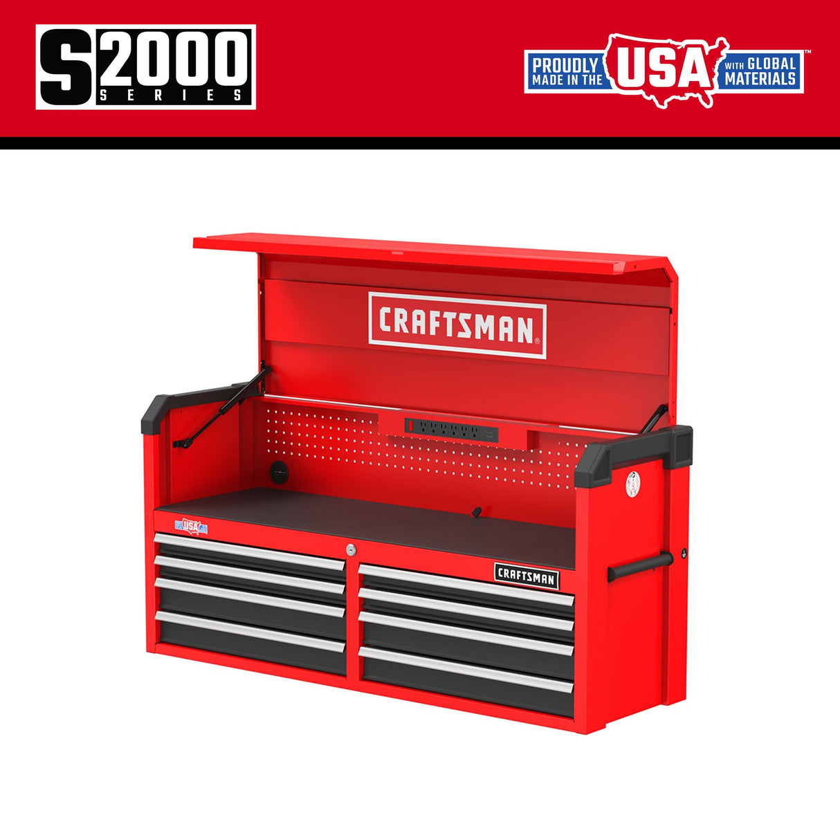 2000 Series 51.5-in W x 24.7-in H 8-Drawer Steel Tool Chest (Red) CMST98272RB