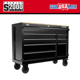 Premium 2000 Series 51.2-in L x 39.5-in H 8-Drawers Rolling Black Wood Work Bench CMST98274BK