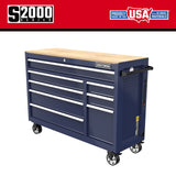 2000 Series 51.2-in L x 37.5-in H 8-Drawers Rolling Midnight Blue Wood Work Bench CMST98529BB