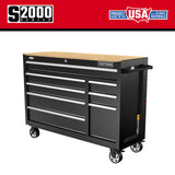 2000 Series 51.2-in L x 37.5-in H 8-Drawers Rolling Black Wood Work Bench CMST98529BK