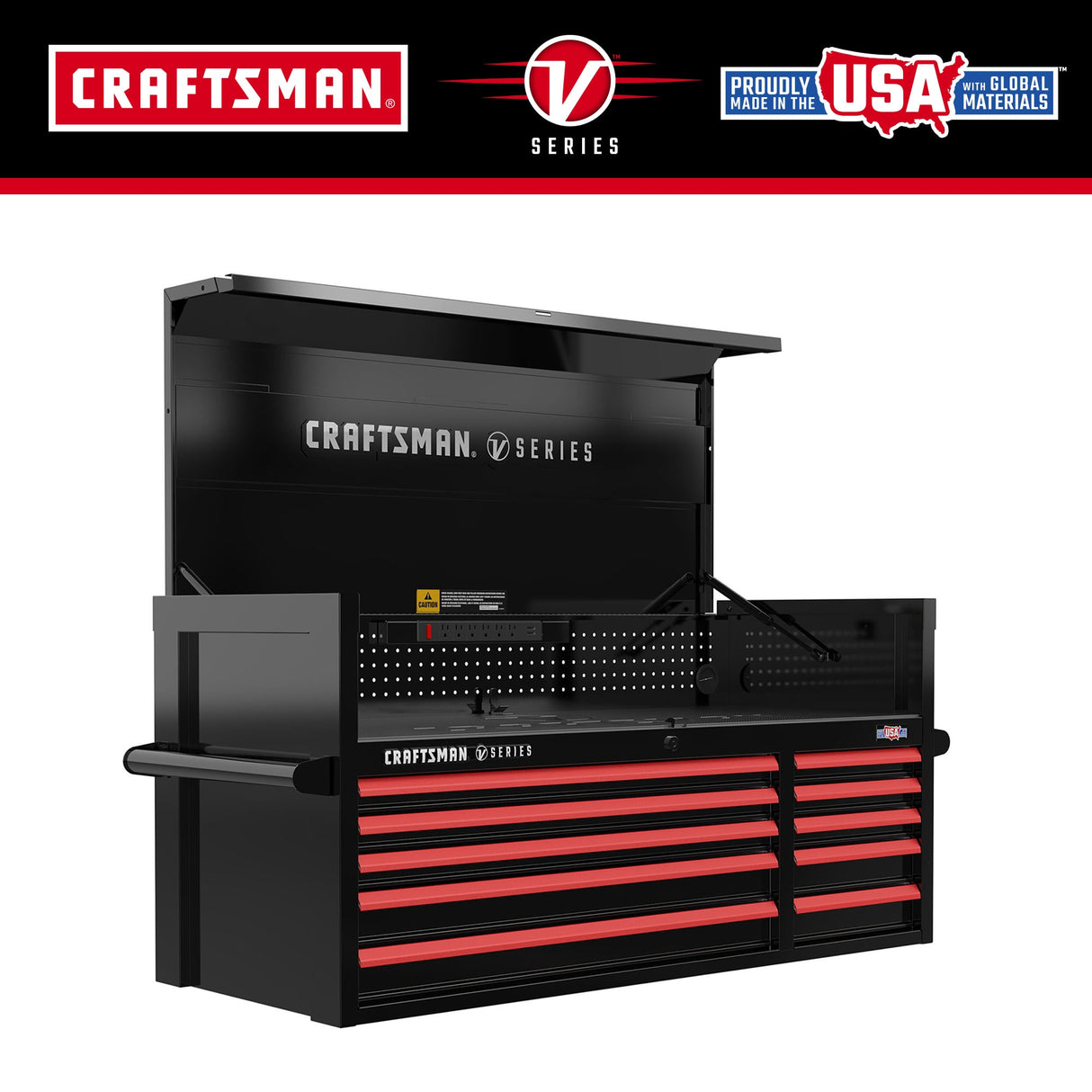 V-Series 52-in W x 27-in H 10-Drawer Steel Tool Chest (Black) CMSTVS5210BK