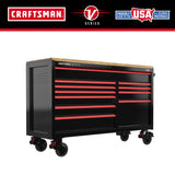 V-Series 63-in W x 40-in H 11-Drawer Steel Rolling Tool Cabinet (Black) CMSTVS6311BK