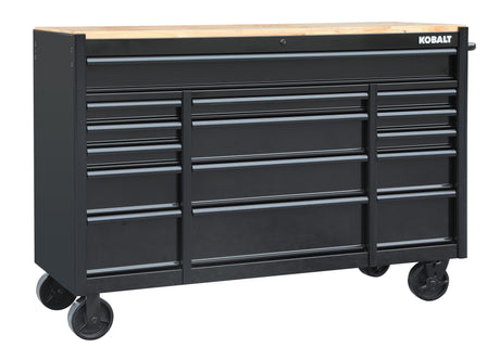 59.8-in L x 42.7-in H 15-Drawers Rolling Black Wood Work Bench TBR8015HA-X