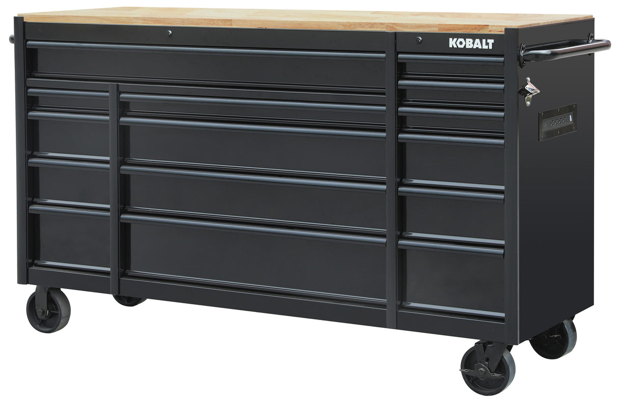 71-in L x 42.7-in H 15-Drawers Rolling Black Wood Work Bench TBRL8015HA-X