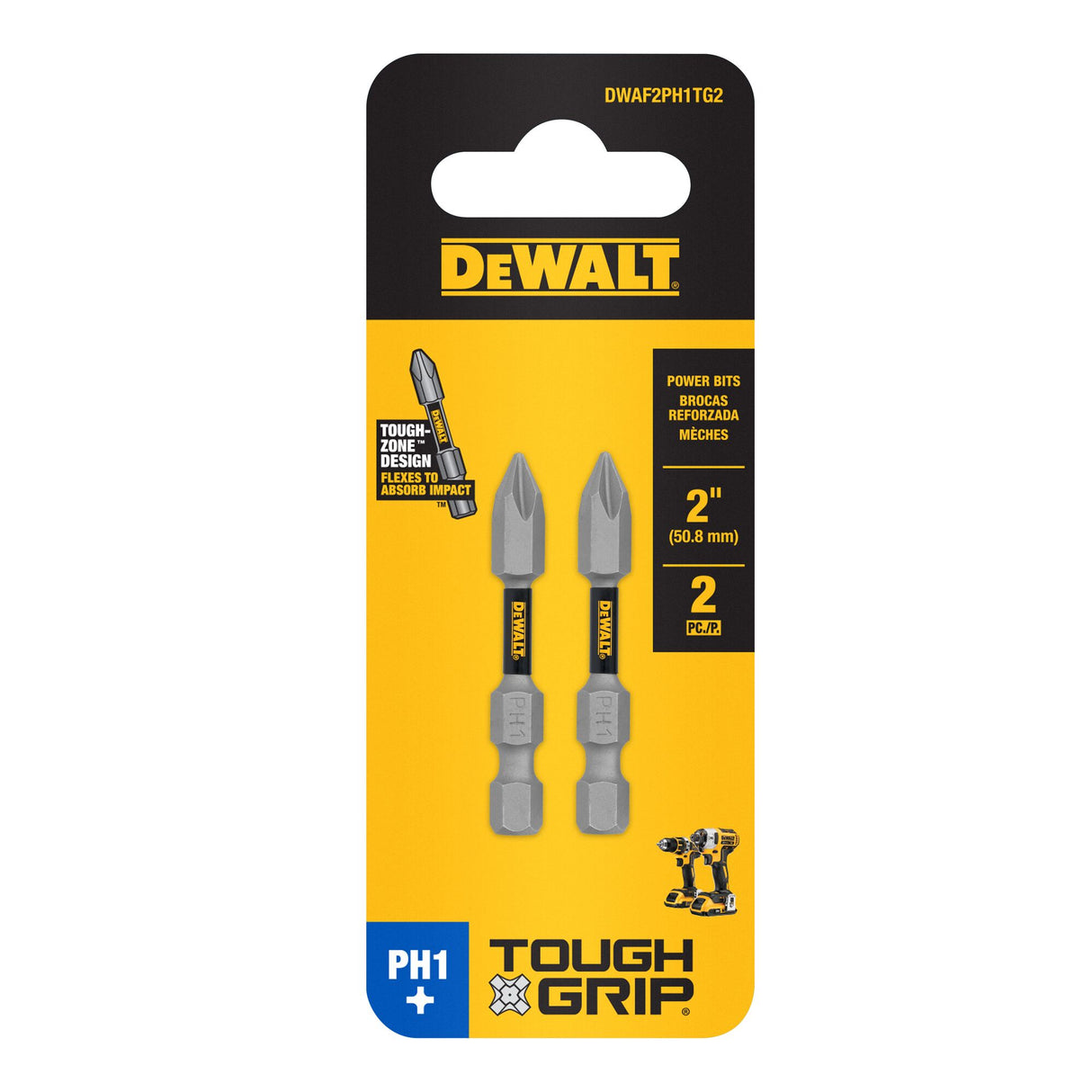 TOUGH GRIP 2-in #1 Phillips Screwdriver Bit (2-Piece) DWAF2PH1TG2