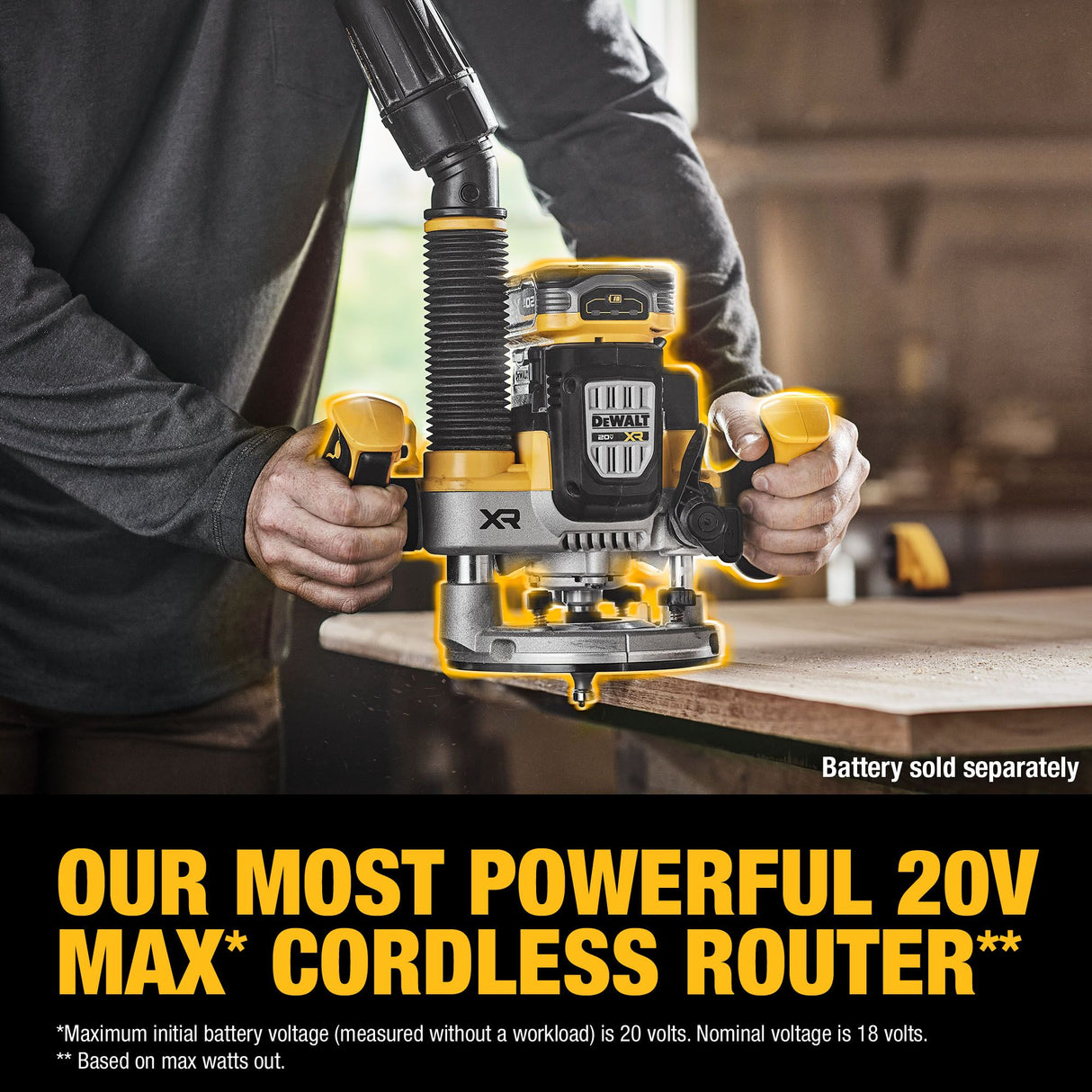 XR 1/4-in and 1/2-in 2.25-HP Variable Brushless Plunge Cordless Router (Bare Tool) DCW620B