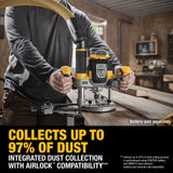 XR 1/4-in and 1/2-in 2.25-HP Variable Brushless Plunge Cordless Router (Bare Tool) DCW620B